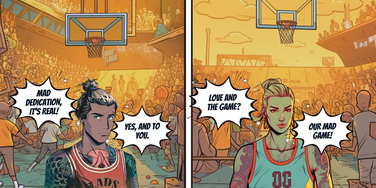 caiuslyj's tweet photo. @MadLadsNFT #MadCouple is levelling up their love &amp; game - challenging limits and changing the rules. In life &amp; basketball, they're in it to win it. Stay tuned, Together.  #ComicMadness #FockItWeBall 🏀 #NFT https://t.co/7k5wTWs8bB