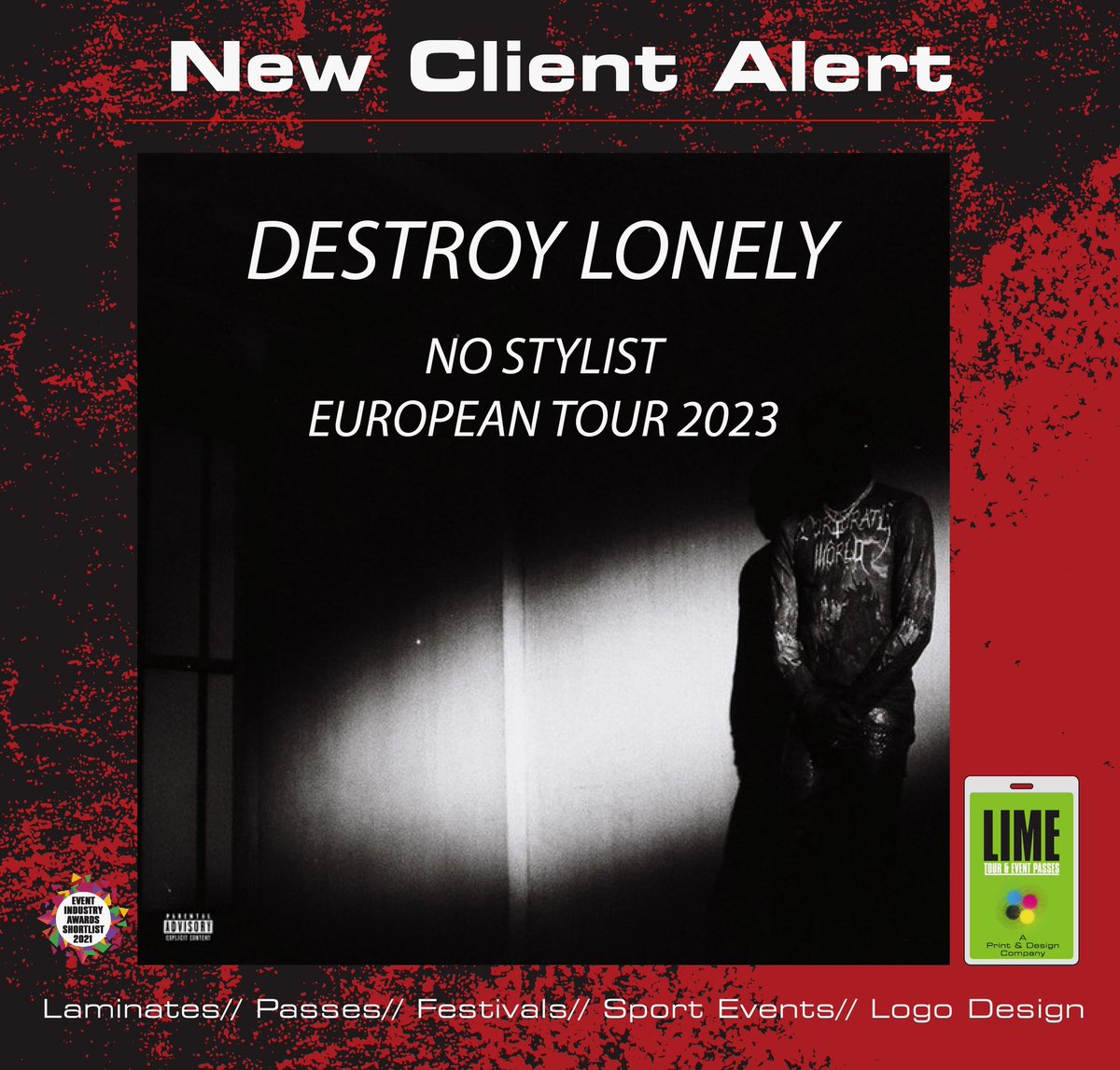 Delighted to have done the vip passes &amp; exclusive posters for <a href="/destroylonely/">lonely</a> European tour a few months ago #vip #backstagepass #laminate #destroylonely #poster #aaa #pass #designer