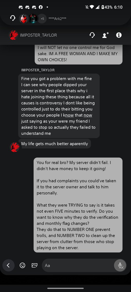 Normally don't do this but, a call-out post for this dude on Playstation Network. 

So what happened was, this dude wanted to play on an Ark server I play on but come to find out that there's a verification system that you NEED Discord and sign a form for information -->