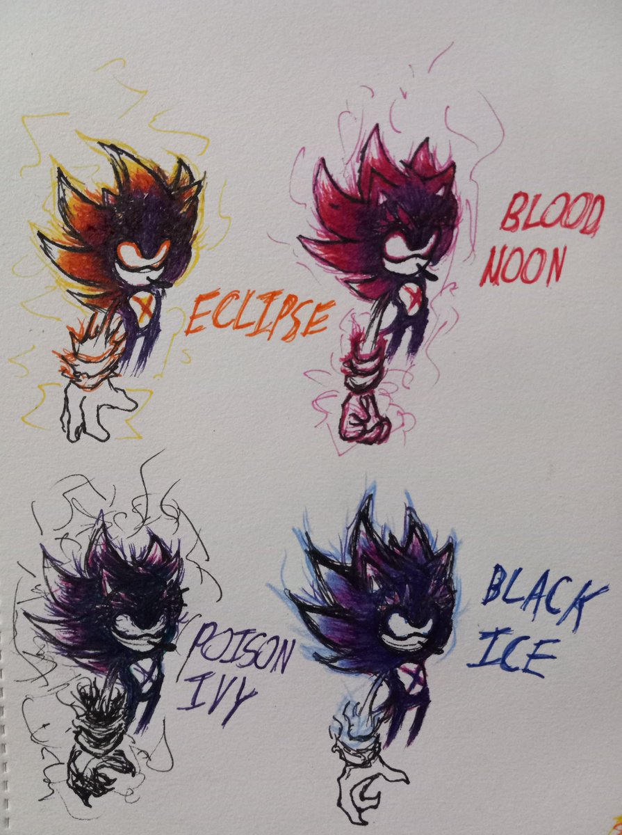 Got bored and made these cause I thought of what if Xenophanes got different powers from each chaos emerald.

Just repurposed some old Xen designs I made back then.

#sonicexe