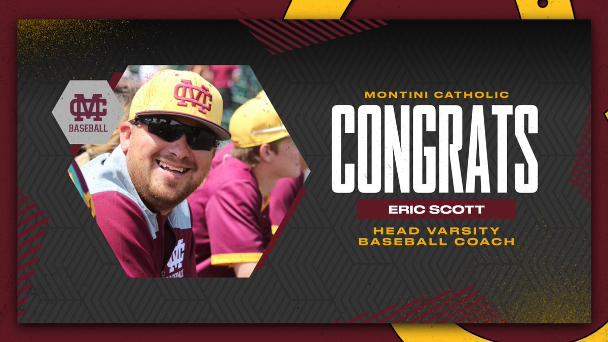 Montini Catholic Baseball (@montinibaseball) on Twitter photo Assistant Coach β‘οΈ Head Coach
Congratulations to Eric Scott, who has officially been named the 6th head varsity coach in Montini Catholic Baseball history!
Now, it's time to get to work. Assistant Coach β‘οΈ Head Coach
Congratulations to Eric Scott, who has officially been named the 6th head varsity coach in Montini Catholic Baseball history!
Now, it's time to get to work.
