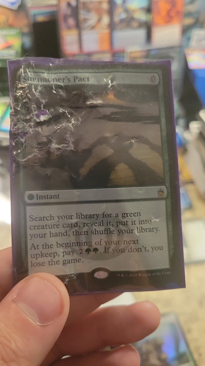LandFork's tweet image. Reasons why you don&apos;t let your dog near your mtg cards #ithurts