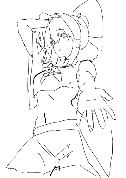 これはマウスで描いた謎ポーズ霊夢 