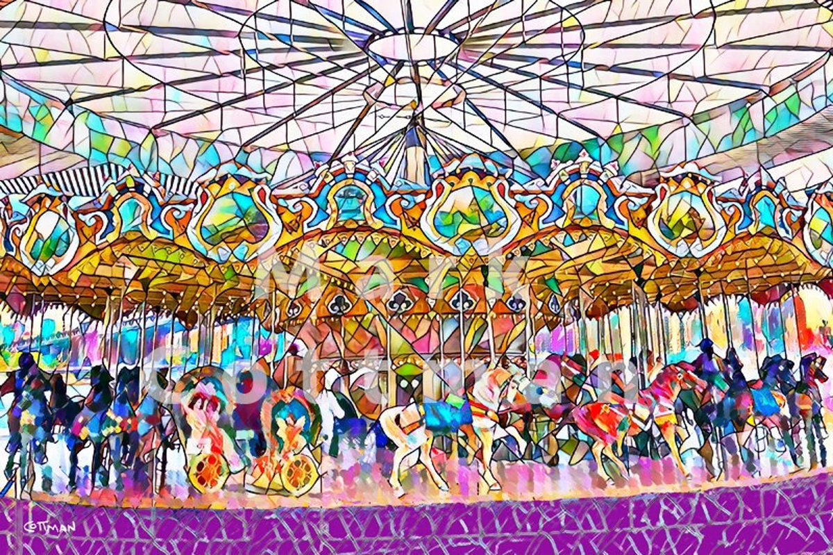 MCottmanGallery's tweet photo. Artwork: Carousel
What did you call this?
#carousel #whirligig #merrygoround  #hurdygurdy #revolvingplatform  #amusementdevice #roundabout 
https://t.co/dWr8YnZfF9 https://t.co/4yzt4DJeRj