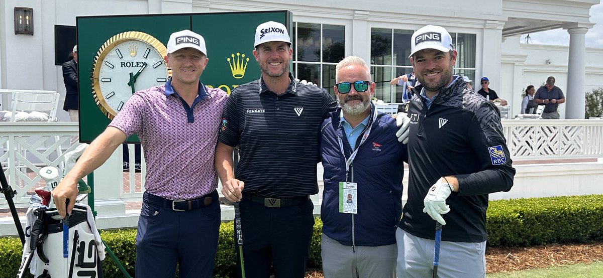Meaningful moment this morning to personally welcome the boys to the 123rd @usopengolf #teamontario 
@coreconn @TaylorPendrith @MacHughesGolf @USGA @thescga