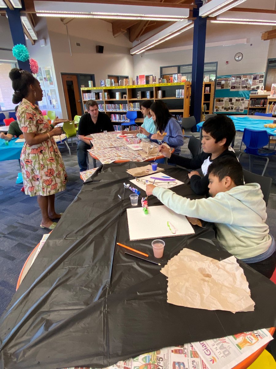 StoneMSReads's tweet photo. Winding down at our Sip &amp; Paint session in the library. Thanks to our Social Studies Mrs. Harrison-Ward for the collaboration! @FCPS_LIS https://t.co/AwuAVw1Ngp