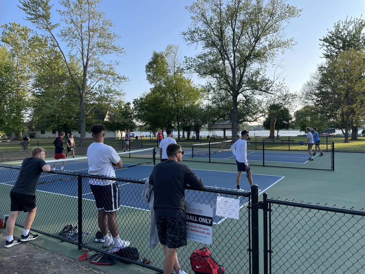 Team Pickle-ball at the lake. #CampSeason 🏀