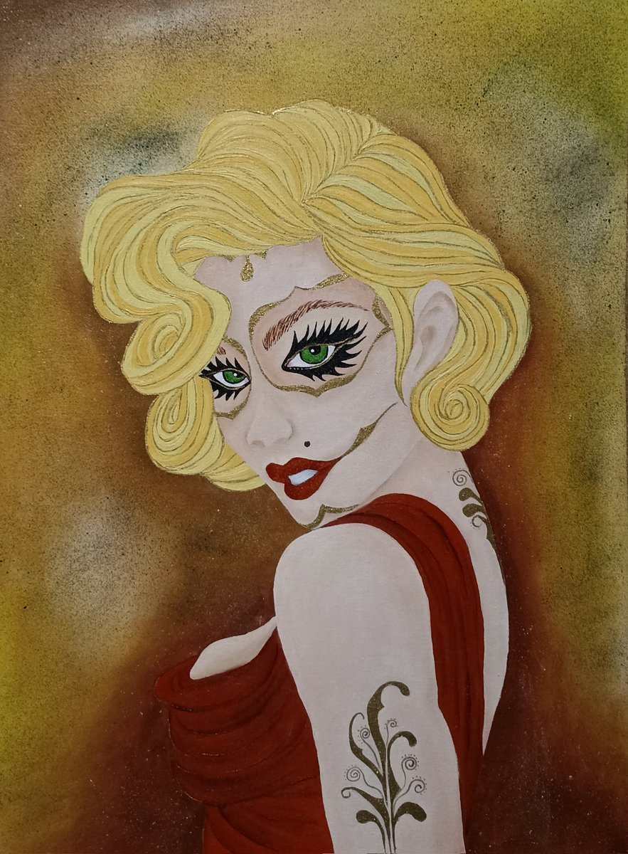 Marilyn Monroe, a sweet baby hidden in a piercing green gaze.
#CardanoCommunity #Cardano #NFTart #NFTCommunity #painting #AIArtCommuity #NFTartwork  #cryptoartist #tezoscommunity