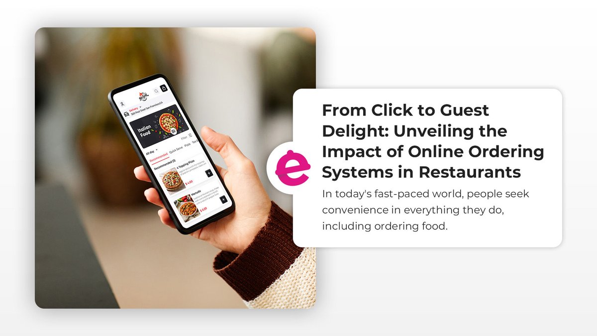myeatos's tweet image. Taking your restaurant experience to a whole new level - with just the click of a button. It’s time to discover the impact of online ordering systems for restaurants! Read full article: bit.ly/3FXOvmy

#RestaurantExperience #OnlineOrderingSystems #eatOSblog #eatOS