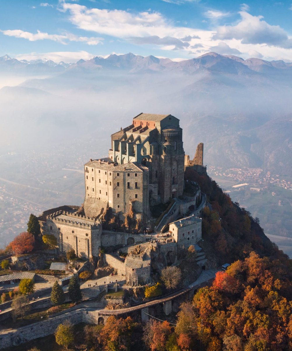 This is the Sacra di San Michele, a 1,000 year old monastery in the mountains of northern Italy.

It is one of the greatest achievements of Medieval architecture, and it inspired Umberto Eco to write The Name of the Rose...