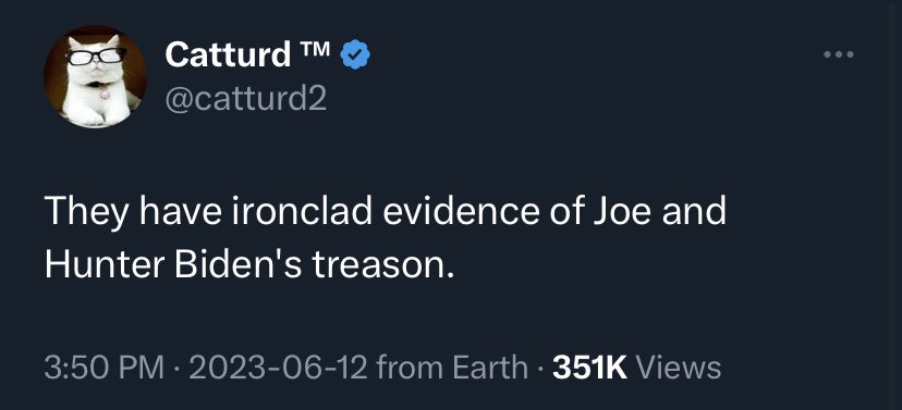 The thing I love about this statement is that DONALD J TRUMP IS GETTING INDICTED ON 37 FEDERAL FELONIES TOMORROW.

But there, there, kitty cat— best be running along now.. to go clean that litterbox, cuz you’re soon gonna need it. 😜