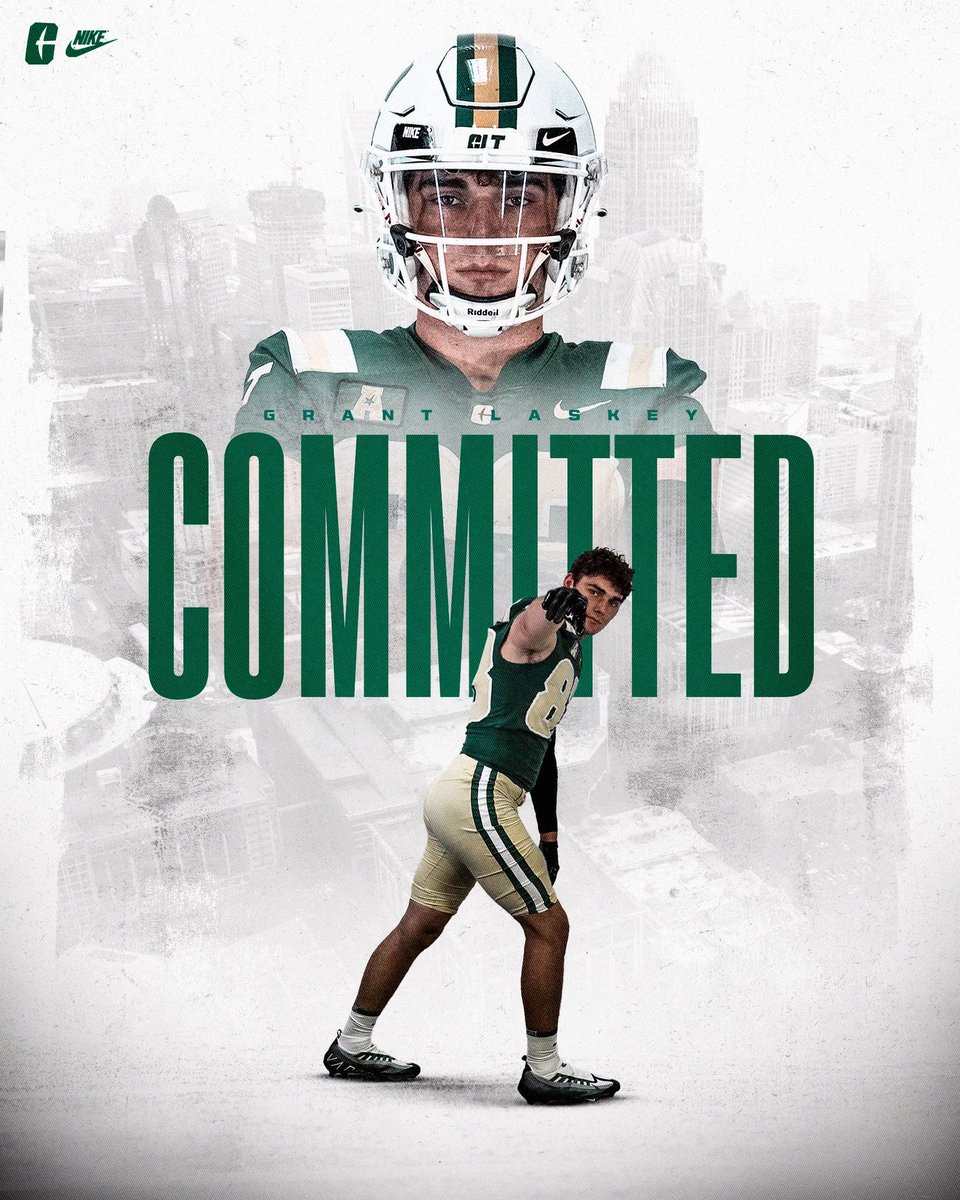After talks with my family and coaches… I would like to announce my commitment to UNC-Charlotte ‼️@CarterVikingsFB @Coach_FredM @CoachMorookian @CoachM_Miller @BiffPoggi @JeremyO_Johnson