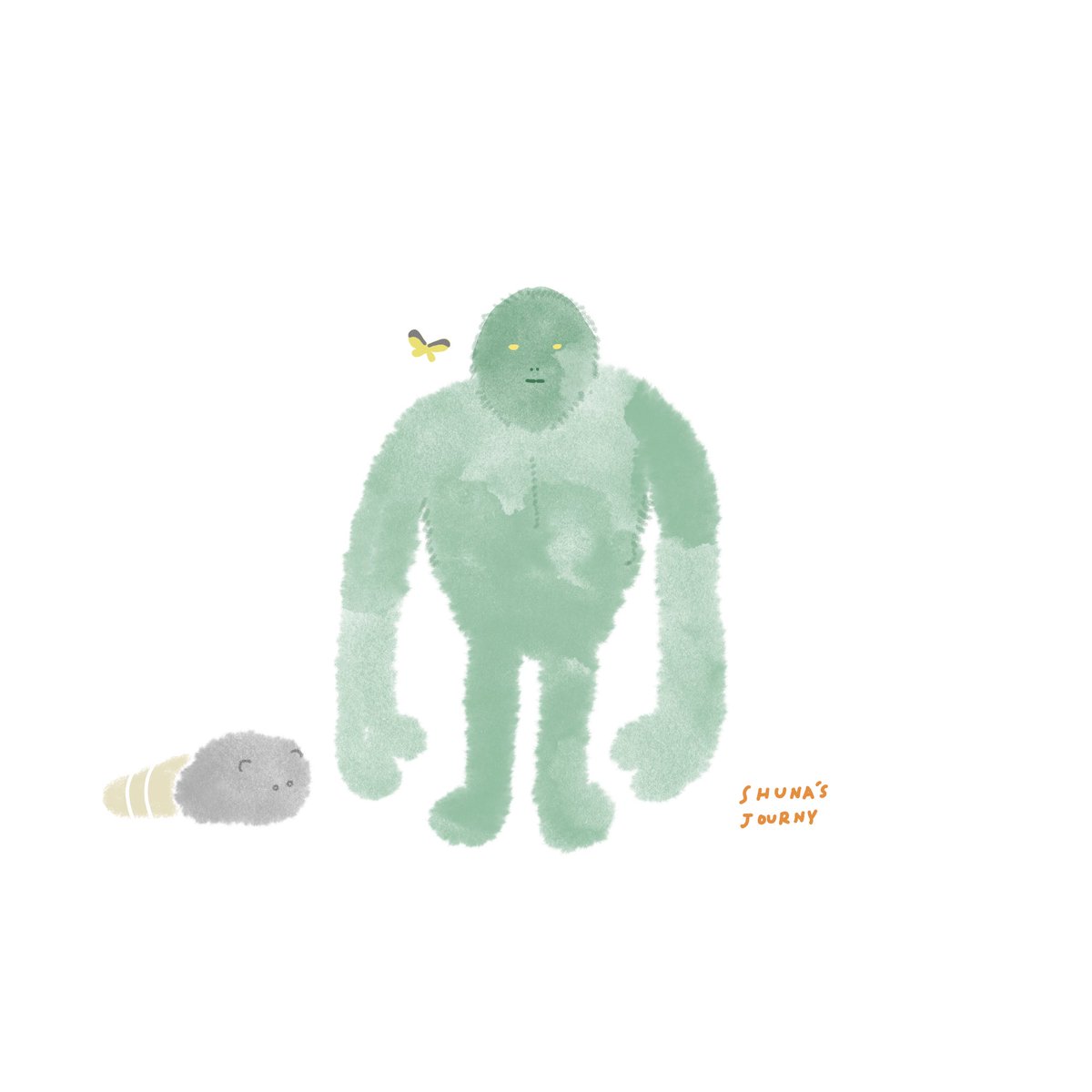 90yooon's tweet photo. シュナの旅を読んで印象に残った、「緑の巨人」とナゾの生き物🌼 https://t.co/2lkqp2kcN5