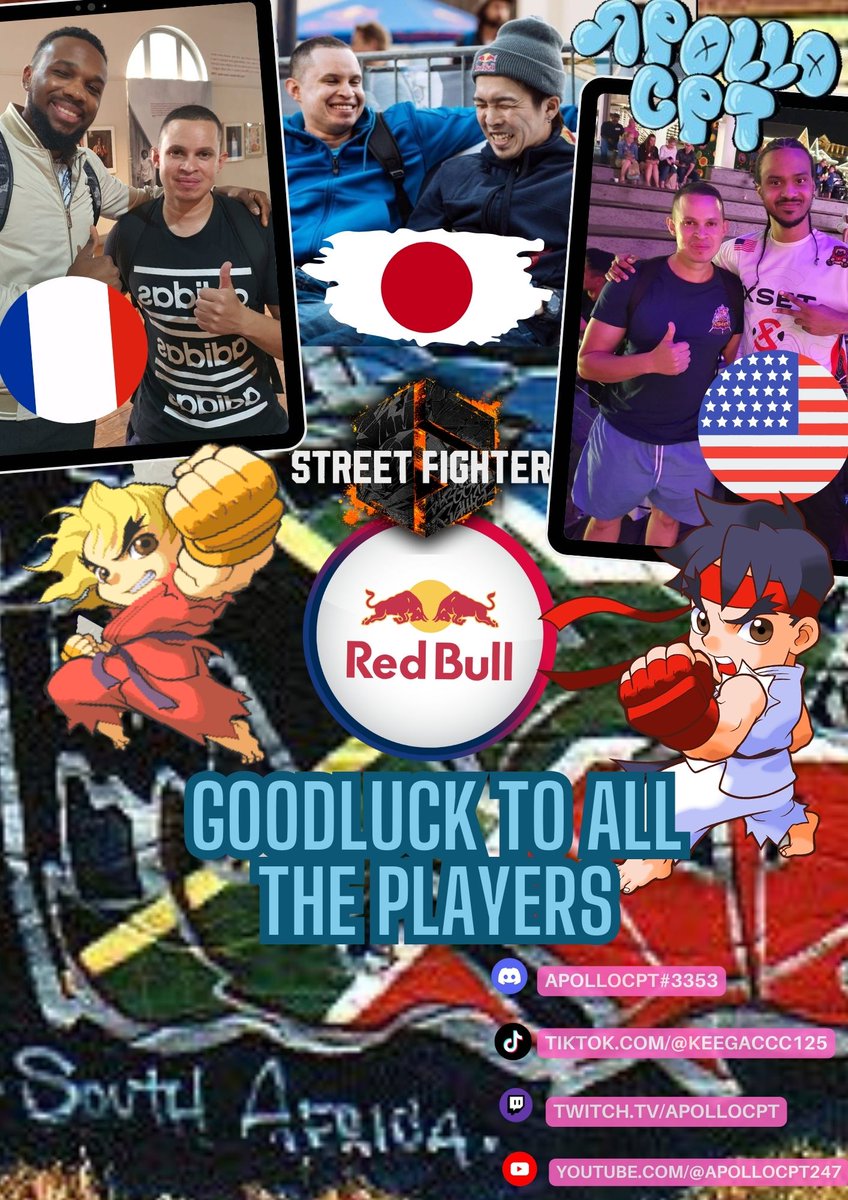 Apollo1688's tweet photo. I made this image to hype up my city, fam, and friends by participating in the Red Bull Kumite SF6 tournament, however, I can't make it as it's my daughter's dance production. So good luck to all and I'll continue training till the next event➡️⬇️↘️👊
#redbullkumite #sf6 #luckyass https://t.co/pS1ILPg2Sa