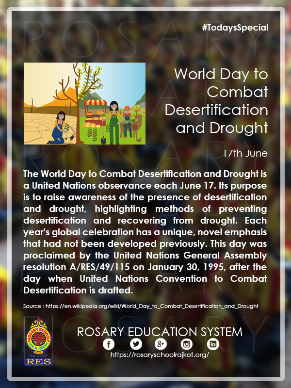 Help us Spread the Word!!! Share with your Friends!!!
#TodaysSpecial
World Day to Combat Desertification and Drought
@UN 
@UNDP
@UN4Youth
@FAO
@UNCCD
@daysoftheyear 
@NationalDayCal