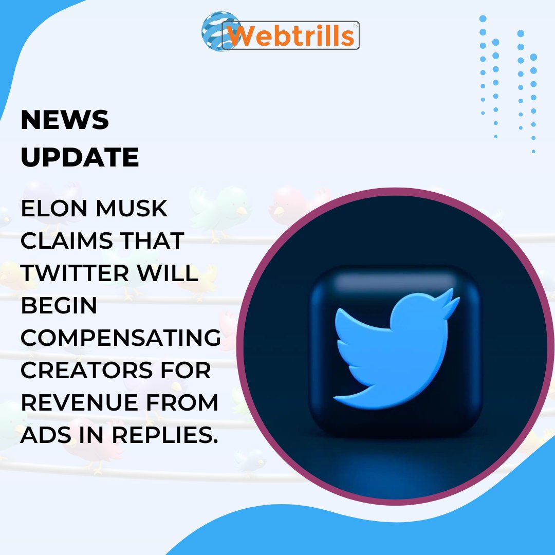 News Update 🔔📰🔔
.
Follow us for daily news updates and don't forget to contact us for any kind of IT Service.
+1.202.421-5747
webtrills.com
.
#webtrills #news #Twitter #Elonmusk #NewsUpdates #creators #ITCompany #itservices #contactus