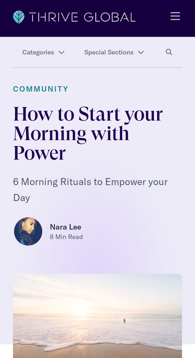 Start your Morning with Love (part 1)

Every morning sets the tone for your day. The culmination of your days = your life.

Here are some empowering and uplifting morning routines for more Light, Joy and Balance: ♥️☕

community.thriveglobal.com/how-to-start-y…

#morningrituals #morningmotivation