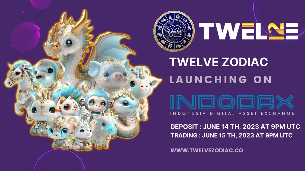 TwelveZodiac12's tweet photo. https://t.co/lfIFzawnvy
 
#Open Deposit : TWELVE/IDR will be available on #Indodax at 09:00 pm on June, 14 th 2023 (UTC).
#Open Deposit : TWELVE/IDR will be available on #Indodax at 09:00 pm on June, 15 th 2023 (UTC).

💃Details: https://t.co/AcE9TqMcRv
@indodax https://t.co/cYesPsppQS