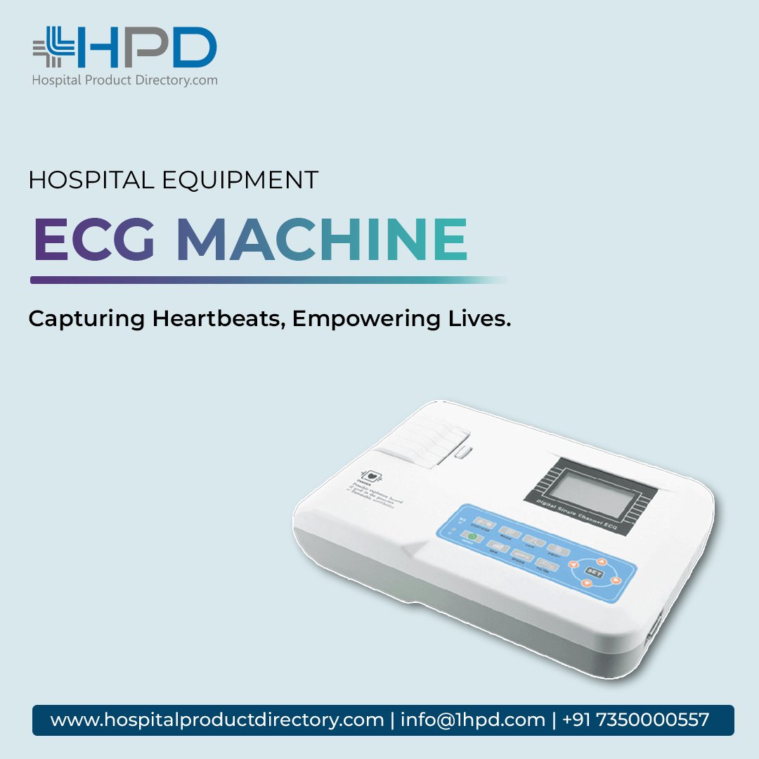 hosproducthub's tweet image. The ECG Machine is a state-of-the-art medical device that accurately records and analyzes the electrical activity of the heart.
Hospital Product Directory is the best place for you.

Visit Us:- bit.ly/3Sjyn3O

#HospitalProductDirectory
#EcgMachine
#HospitalEquipment