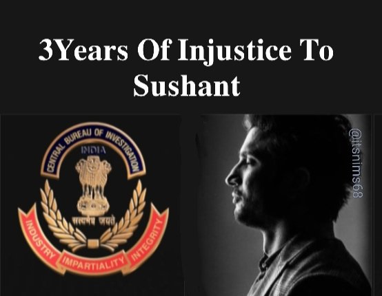 1095Days of Injustice 2 #SushantSinghRajput‼️ 1029Days of #CBI4SSR‼️ We Want 👇 #JusticeForSushantSinghRajput ASAP‼️ @PMOIndia @HMOIndia @Copsview @MLJ_GoI @arjunrammeghwal @DoPTGoI @CBIHeadquarters @IPS_Association 3Years Of Injustice To Sushant Is Unacceptable ‼️