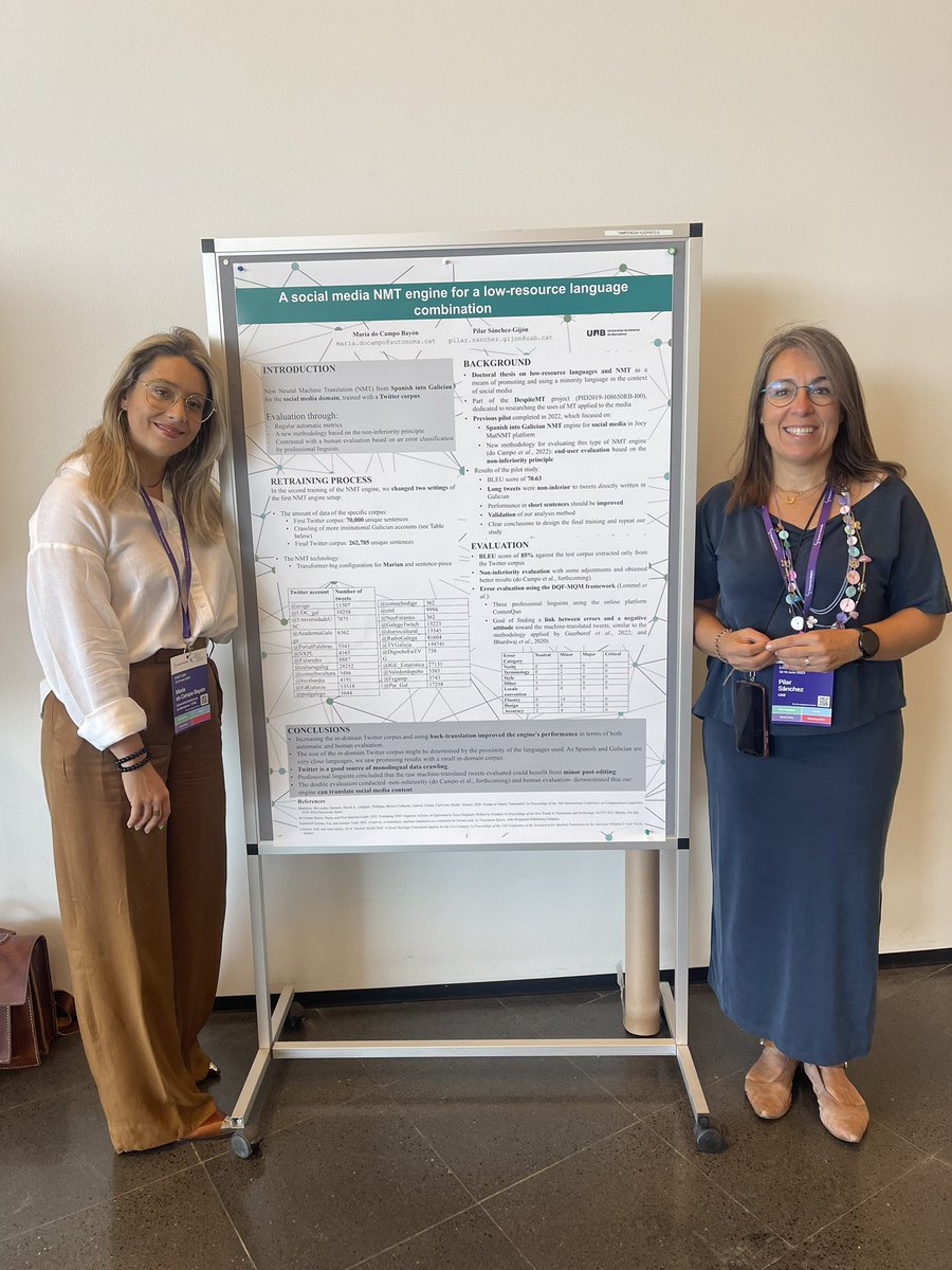Our poster is already set at @EAMT_2023. <a href="/psgijon/">Pilar Sanchez Gijon</a> and I will be happy to explain you our social media engine. <a href="/TraduccioUAB/">Traducció i Interpretació UAB</a> <a href="/DTIEAO_UAB/">DTIEAO_UAB</a>  #eamt2023