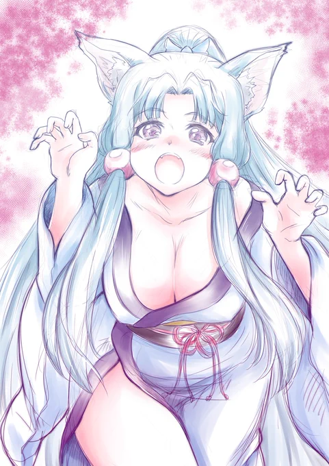 #タコ姉ちゅわちゅわチューズデー #東北イタコ  久しぶりにタコ姉さま落書き～ ガオーならぬ「チュワー」
