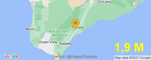 HawaiiQuakes's tweet photo. USGS reports: M1,9 Earthquake 3 km SW of Pāhala, Hawaii,
Depth 33,9 Km @ 2023-06-12 20:05:24 HST.
More info: https://t.co/N5ixquDlXU 
#EarthQuake #Hawaii #Quake https://t.co/kfdSDvaabO