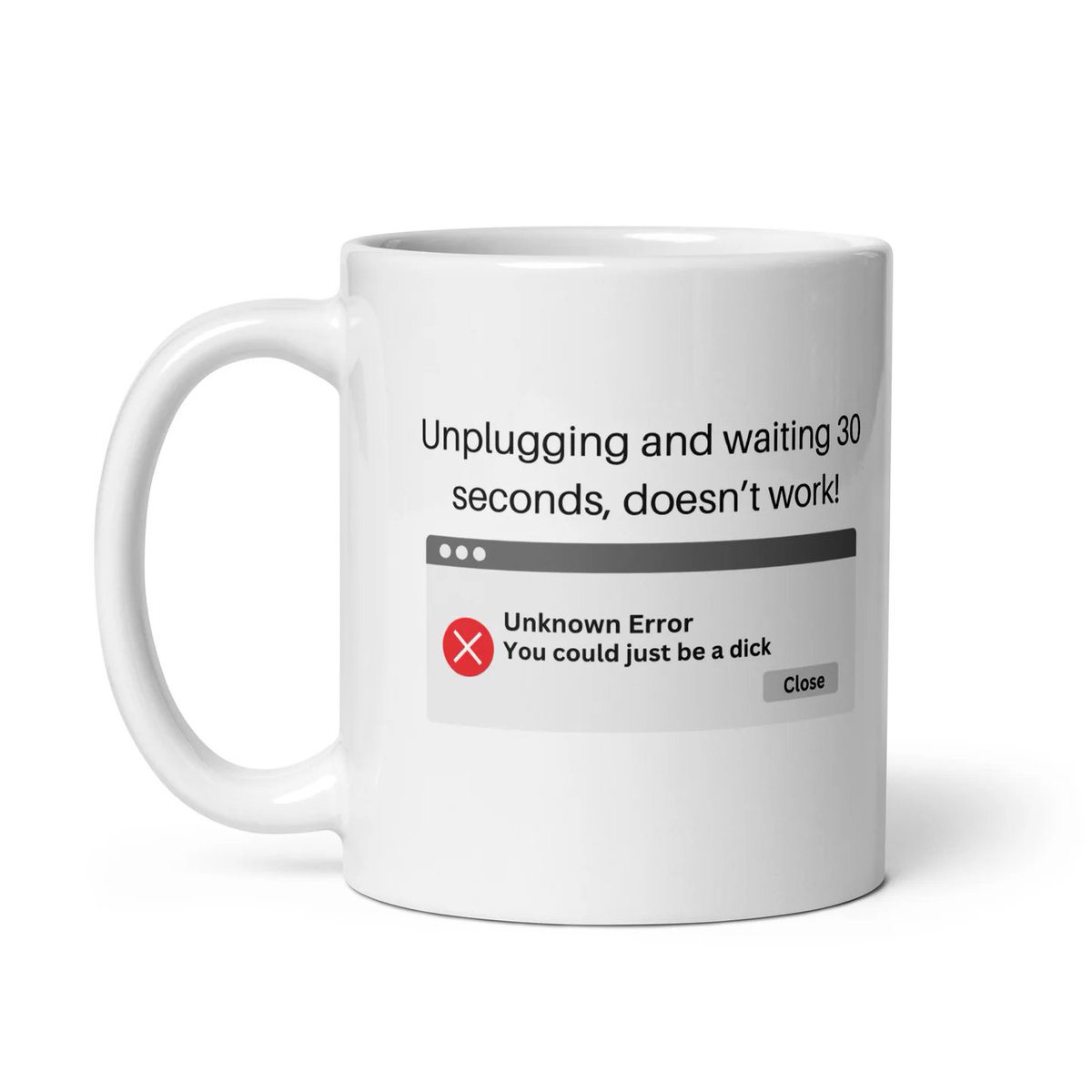 Millennials will appreciate this classic IT Error message design. Sometimes we can’t fix ourselves. This is just who we are! 
getwitty.co.uk/products/unkno…

#wittygifts #ITJokes #uniquegifts   #rudegifts #jokes #funnydesigns #funnymugs
