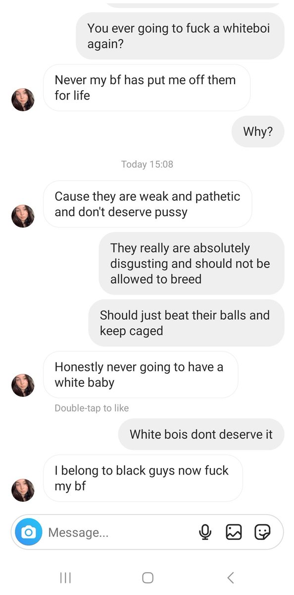 BNWOFunds's tweet photo. Example 1 of what I can do and why you should donate: This girl was deep in love with her white boifriend and within a month, I got her fucked by a BBC and wanting to go black only. https://t.co/vnczPjDTXH