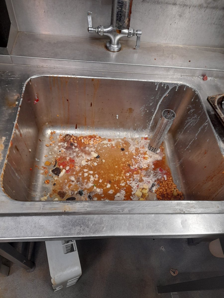 Dry wipe dirty pots, plates, and utensils into the bin BEFORE putting them into the sink or dishwasher. 

A sink strainer can also help to stop food debris from escaping down the plughole.

#commercialkitchens #thinksink #stoptheblock
