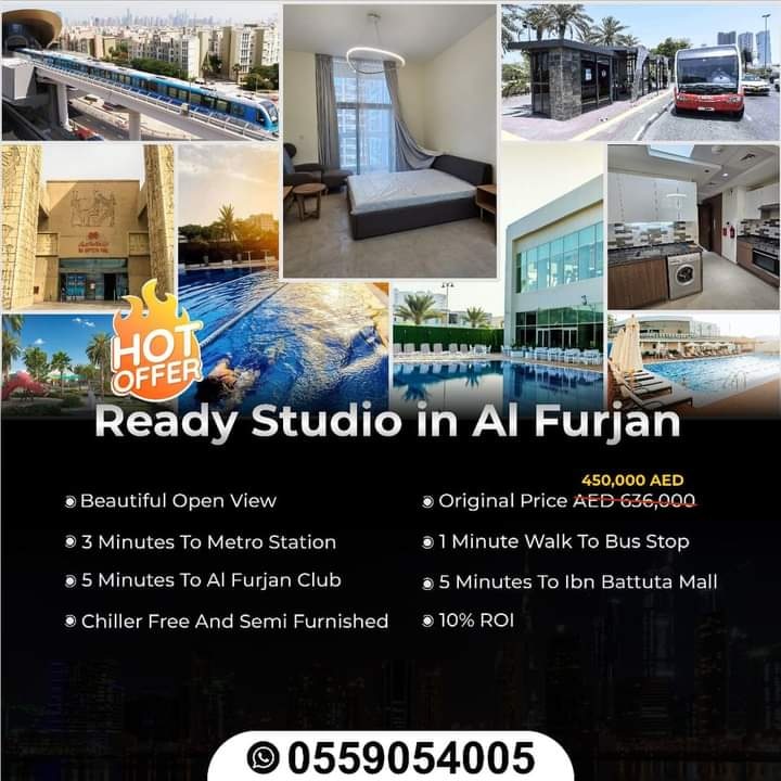 786 Real Estate | Invest in DUBAI

    🔹Book your Studio Now🔹 

🔥 *Ready Studio in Al Furjan*🔥 

👉🏻 Beautiful Open View 
👉🏻 Original price was AED 636,000
👉🏻Now in just  *AED 450,000*  

📞 Feel Free to Contact: 0559054005

#786realestate #syedowaisalishah #dubai #Alfurjan