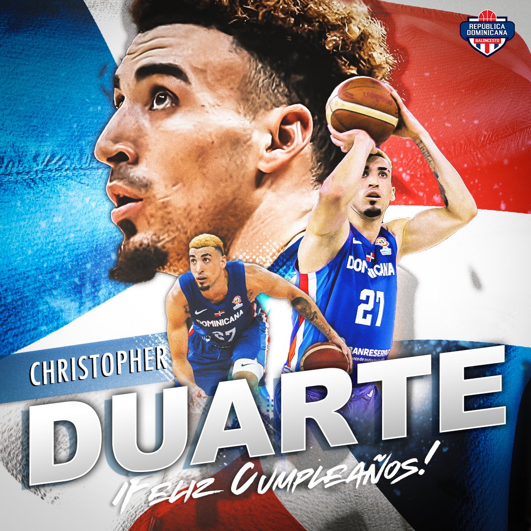 RDBSeleccion's tweet photo. ¡Feliz cumpleaños a nuestro talentoso jugador, @C_Duarte5 ! 🎉🏀

En este día especial, celebramos tu vida y tu pasión por el baloncesto. 🎂🎈 #OrgulloDominicano #HBD https://t.co/ja6AVG54vn