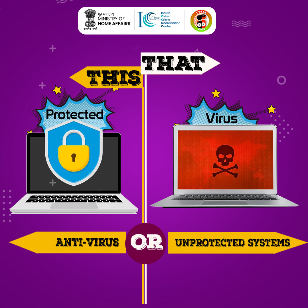 Do you use antivirus software on your devices, or do you leave them unprotected?

#ThisOrThat? Join the #poll in the thread.

#Dial1930 #Virus #OnlineSafety #CyberSafe #Comment #ChooseRight #CyberAware #Laptop #mobile #phone #Security