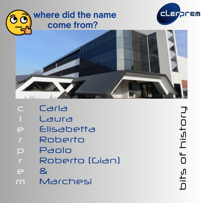 Bits of History- Clerprem history archive.

Did you ever wonder where the Company name came from?
The name Clerprem is in fact an anagram of the Marchesi's members at the time, he chose the initials of his sons and daughters to compone the company name.
#clerprem #clerpremstaff