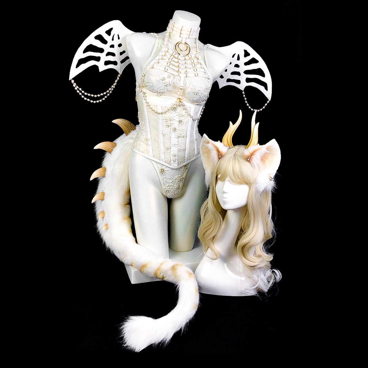 BONE DRAGON lingerie set, ears & tail catzoclub.com/collection/new