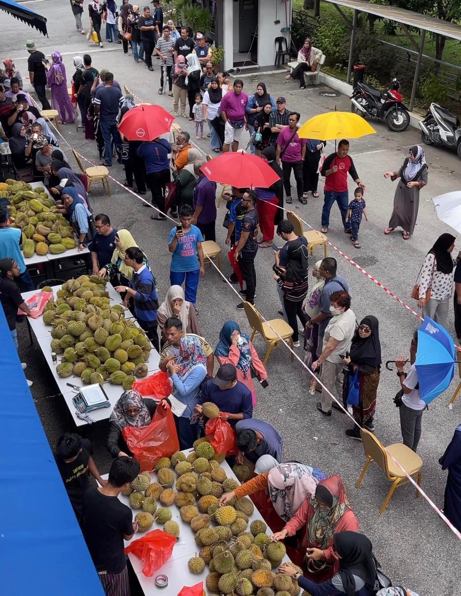 ohtweet's tweet photo. Jutawan kosmetik, Datuk Aliff Syukri kini sibuk menjual durian yang diambil dari kebun beliau sendiri. 

Ramai yang puji cara beliau berniaga kerana lebih kepada kepuasan. Menariknya durian yang dijual hanya RM5 sekilo. Siap bagi percuma untuk sesiapa yang nak rasa.

Kesimpulannya, watak Datuk Aliff di luar dan dalam media sosial berbeza. Sopan dan tidak terkinja-kinja.

📷 Nazril Azri