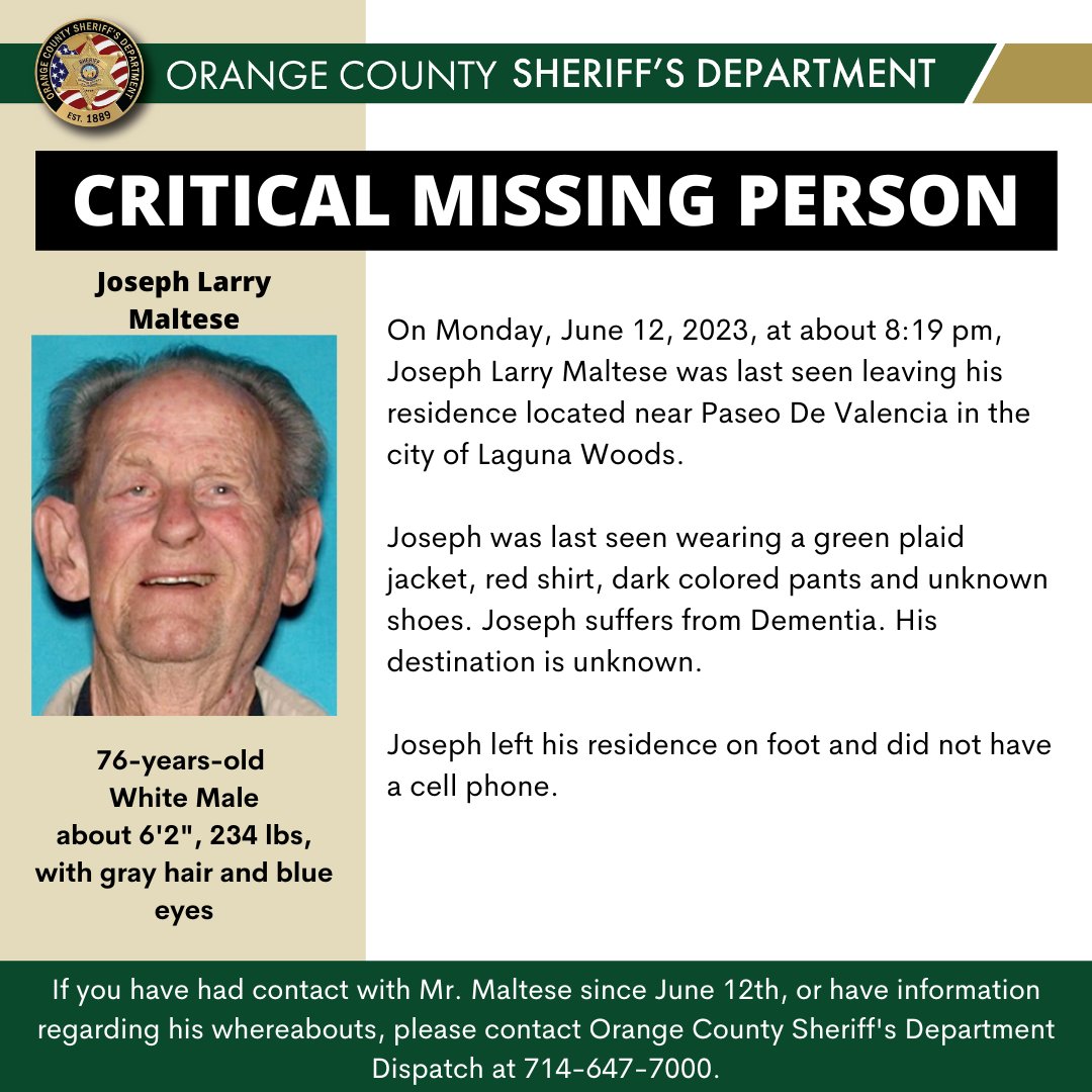 OCSD - Laguna Woods (@ocsdlagunawoods) on Twitter photo 