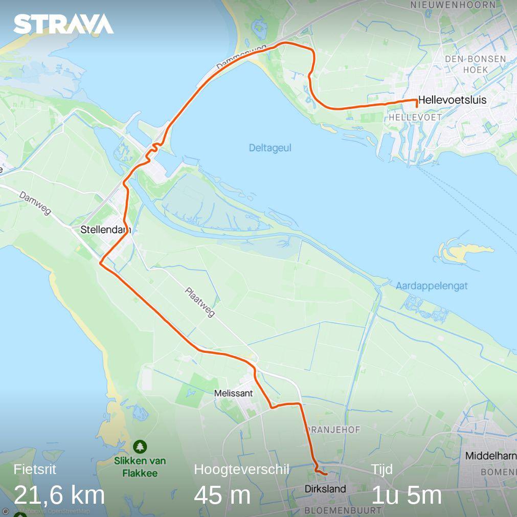 Bekijk mijn fietsrit op Strava.
strava.app.link/lUec4BmGAAb

Op advies van ⁦<a href="/Rijkswaterstaat/">Rijkswaterstaat</a>⁩ dan toch maar een gedeelte van de route gefietst. Gisteren 2 uur onderweg, ik had de gedachten, dan kan ik net zo goed een uur fietsen. #haringvliet #file 
#a29 #woonwerk #upto85kg