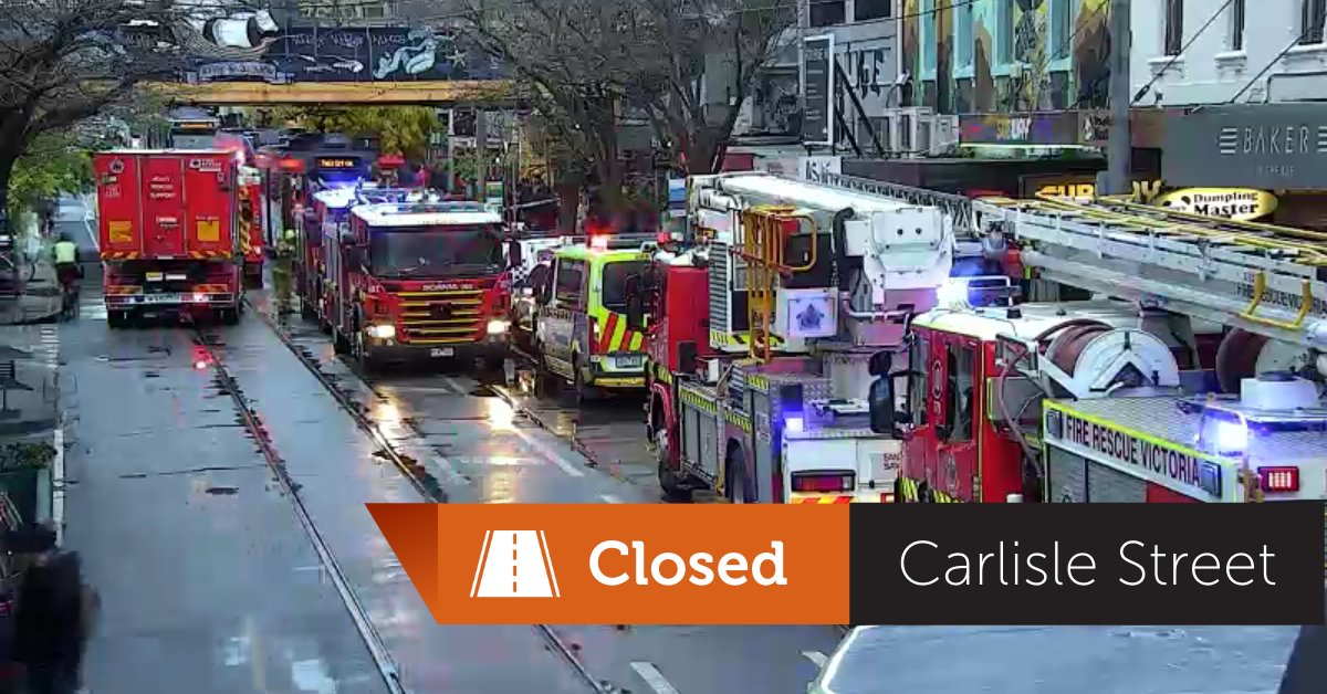 Carlisle Street, Balaclava is closed in both directions between Chapel Street and Westbury Street, due to an emergency services incident near Balaclava Station. Avoid the area using Glen Eira Road, Inkerman Street, or Alma Road. The Sandringham Line is suspended. #victraffic
