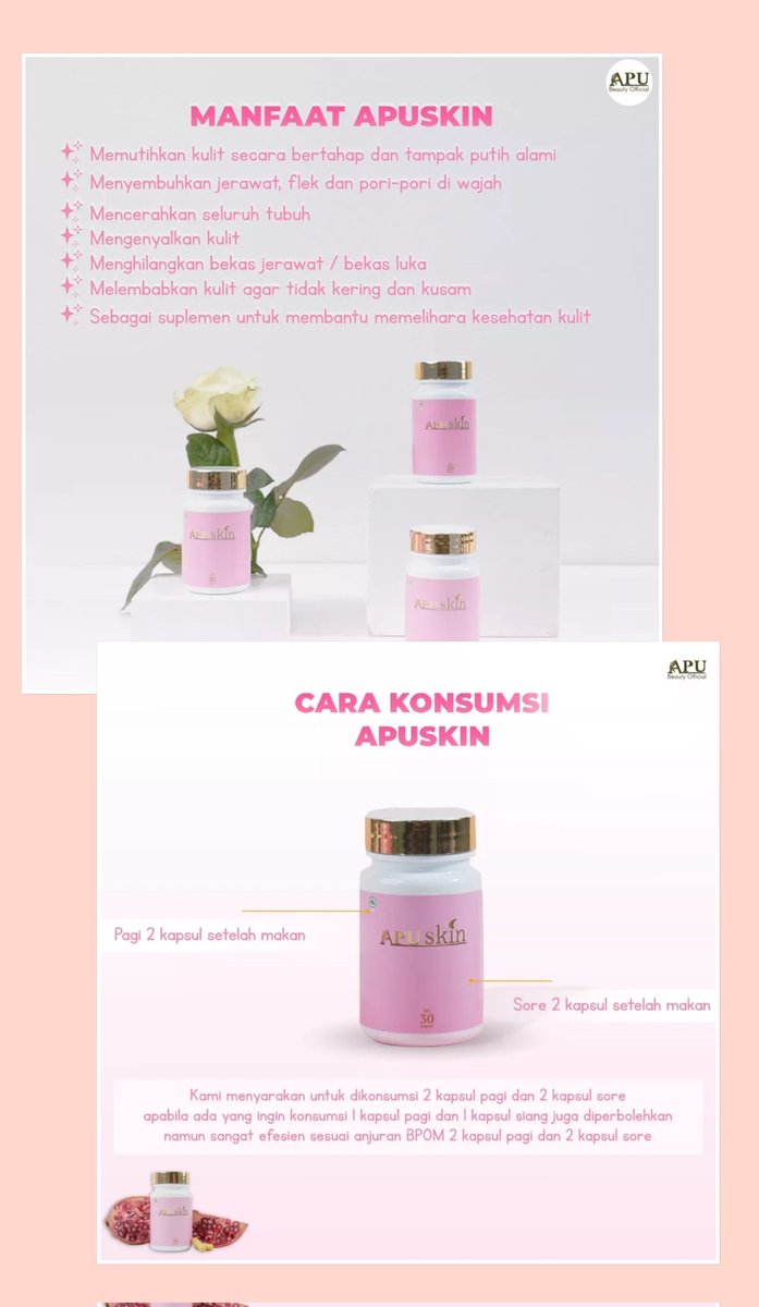 SUPLEMEN WHITENING APUSKIN BPOM READY STOCK OPEN RESELLER JUGAA 🩷 SHOPEE: ur_happiness Saya menjual (FREE GIFT) shope.ee/AzCw8rNdU