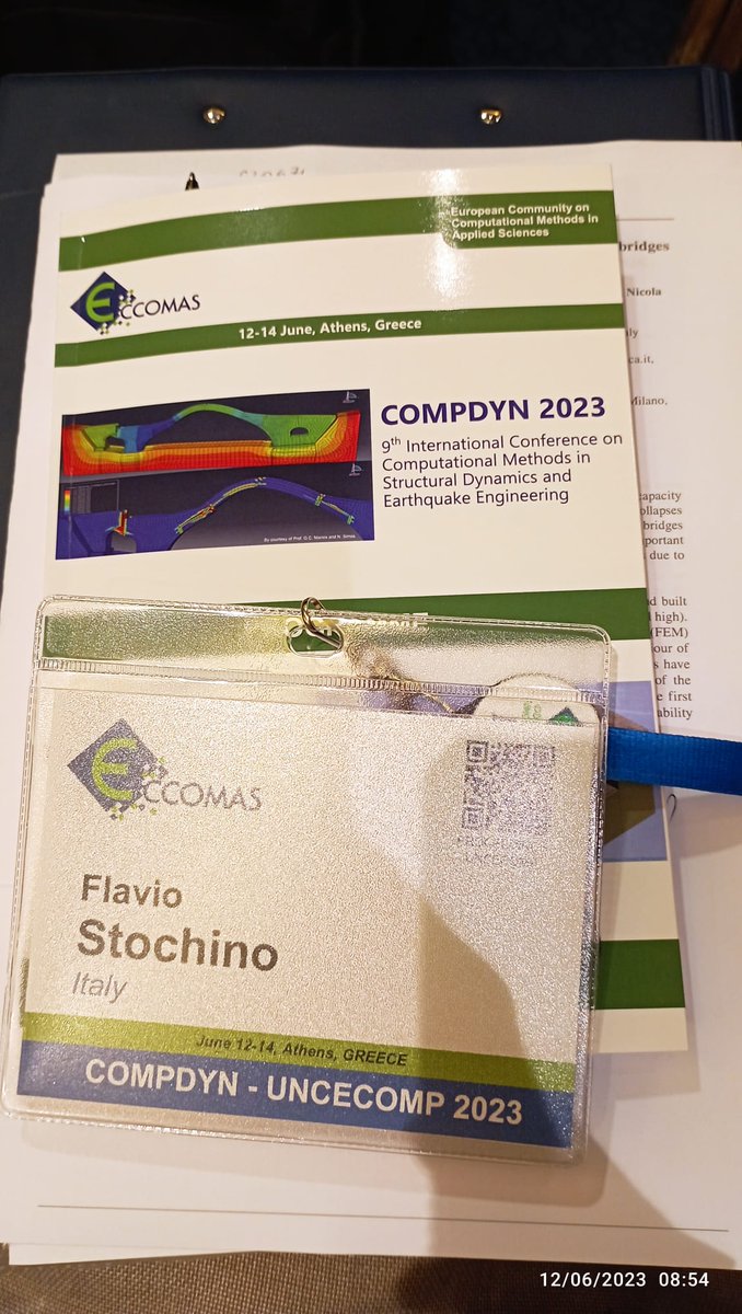 flavio_stochino's tweet photo. Thrilled to chair the "Design of Structures under Extreme Loads" Minisymposium at #COMPDYN2023! ๐ Connecting with brilliant minds worldwide and embracing Athens' charm made it unforgettable. Grateful to the organizers and participants. https://t.co/8S8FByXYkT https://t.co/E1STS0gmnM
