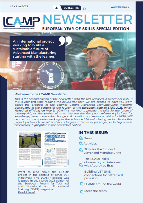 LCAMP_CoVEs's tweet image. The second #LCAMP_EU Newsletter (EN) is out! 🚀
🙌The last six months have been full of developments across the project and key milestones being achieved 
🎯This edition focuses on LCAMP during the #EuropeanYearOfSkills
🔔 Read and subscribe here!➡shorturl.at/eFW19