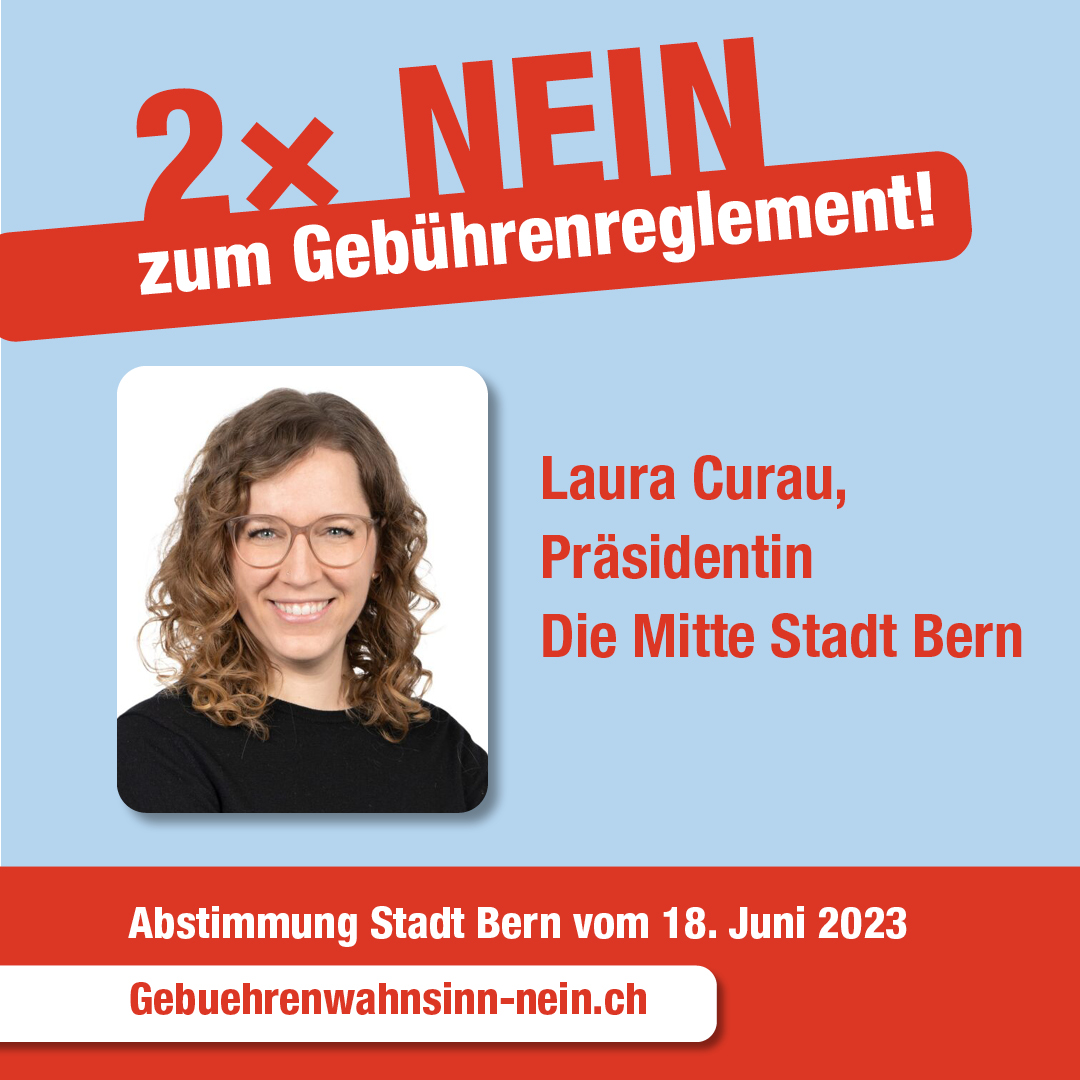"Diese masslose Erhöhung trifft jene, die sich keinen Einstellplatz leisten können. Das ist unsozial."
2xNEIN - jetzt noch an die Urnen!
<a href="/LauraCurau/">Laura Curau</a> <a href="/gwnein/">Gebühren Wahnsinn</a>