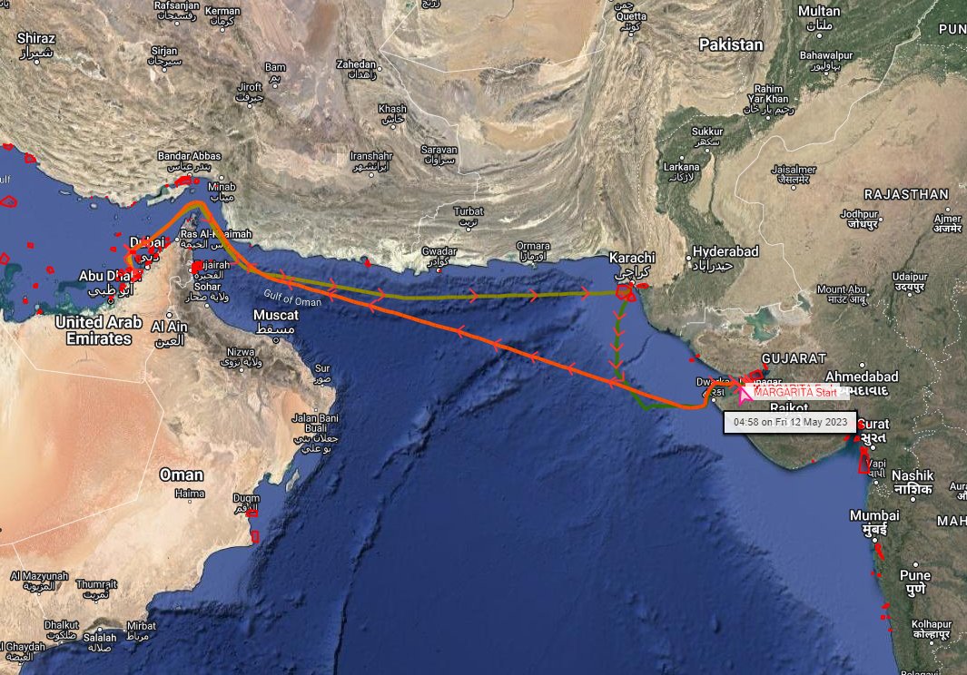 This oil went from
- Russia to India
- India to UAE
- UAE to Pakistan.

So, the Indian and UAE middlemen made a bunch of money.

Russia to India @ $52 per barrel, then India to UAE sold and bought by the same party @ $X, and then sold to 🇵🇰 @ not less than $69 per barrel.
 
At…