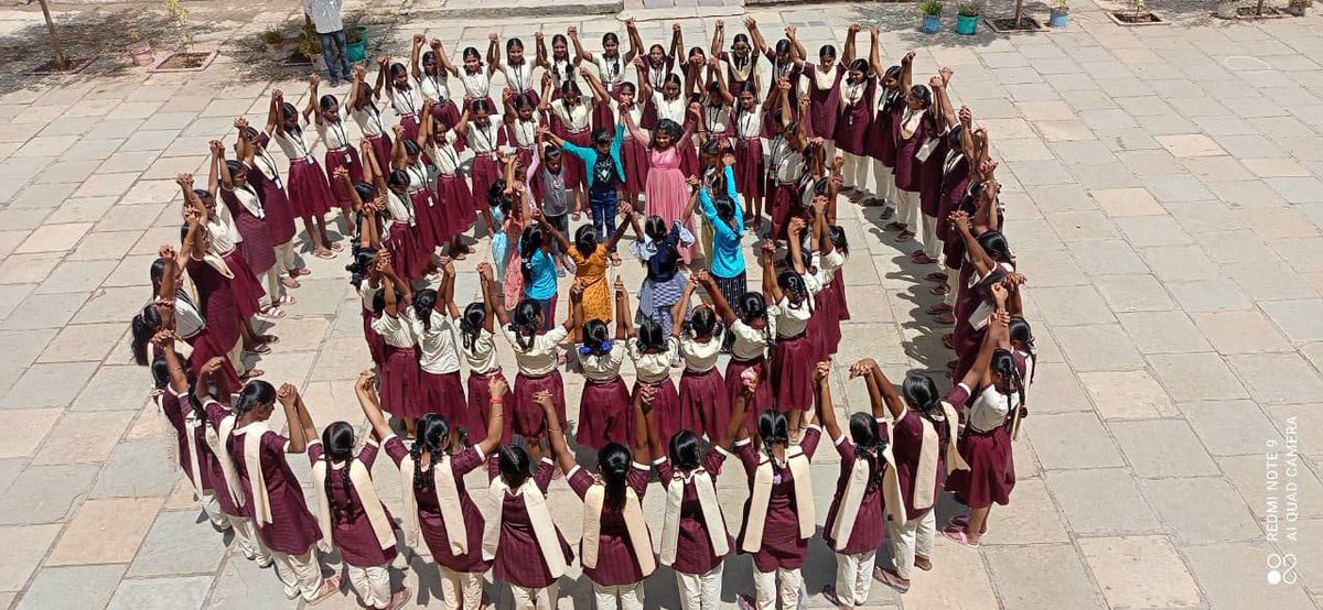 BoathGirls's tweet photo. As per TSWREIS Dashabdi Utsavaalu Schedule 13.6.23..today morning flag hoisting, formation of Human chain with our students @DRonaldRose @Collector_ADB @TSWREISOCIETY @Alokit_India @gschoolleaders @suvarna2002 https://t.co/1INRQS4wJC