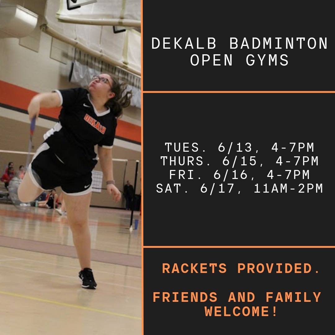 Badminton is back! Stop by open gym this week on Tuesday, Thursday, Friday from 4-7pm, and Saturday from 11am-2pm! Open gyms are a great opportunity to hit around with teammates, play games, and have fun! Hope to see you there!