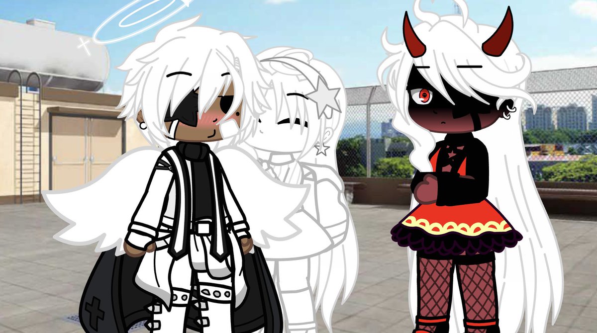 rsbxcim's tweet photo. POV: You gave A.N.G.E.L a kiss on cheek because you two are siblings. Demina is very jealous of you kissing her boyfriend. HERE ARE YOUR ONLY OPTIONS! (Poll is in the comments) (Rp) #AngelxDevil #Demina #ANGEL #gachaclub #roleplay https://t.co/gOQlqAEw6r