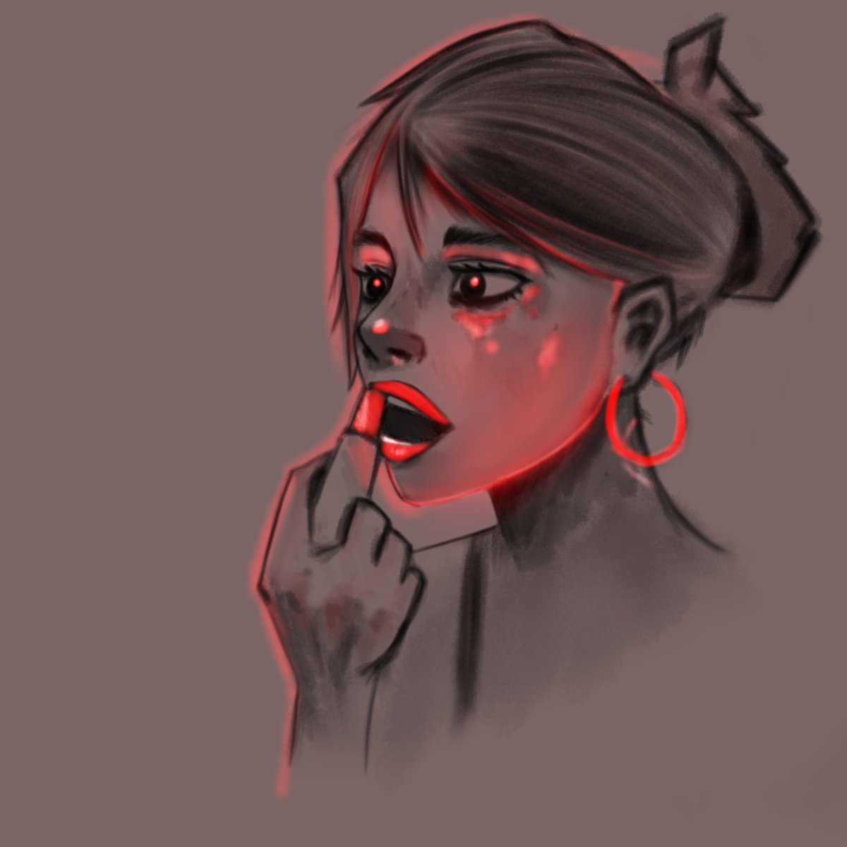 Inspired by the work of Angel Ganev. I oversaturated the color to create the glow effect, but I probably could've used higher contrast on the shadows to make the effect pop more.
#digitalart #digitalillustration #digitalpainting #angelganev #clipstudiopaint #digitalportrait