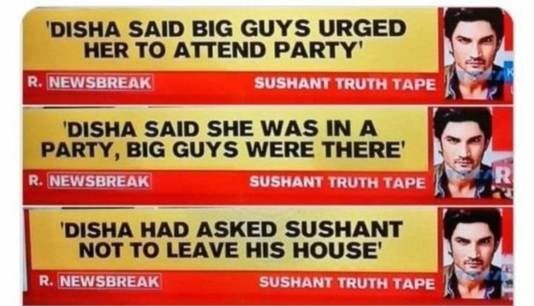 blacksheep_119's tweet photo. ❓Why Did Disha call Sushant &amp; warn him not to leave his house
❓Who were the big guys at the party 
@PMOIndia @HMOIndia 
@CBIHeadquarters @Copsview

CBI Fast Track SSRCase https://t.co/TSSzaB7c1J