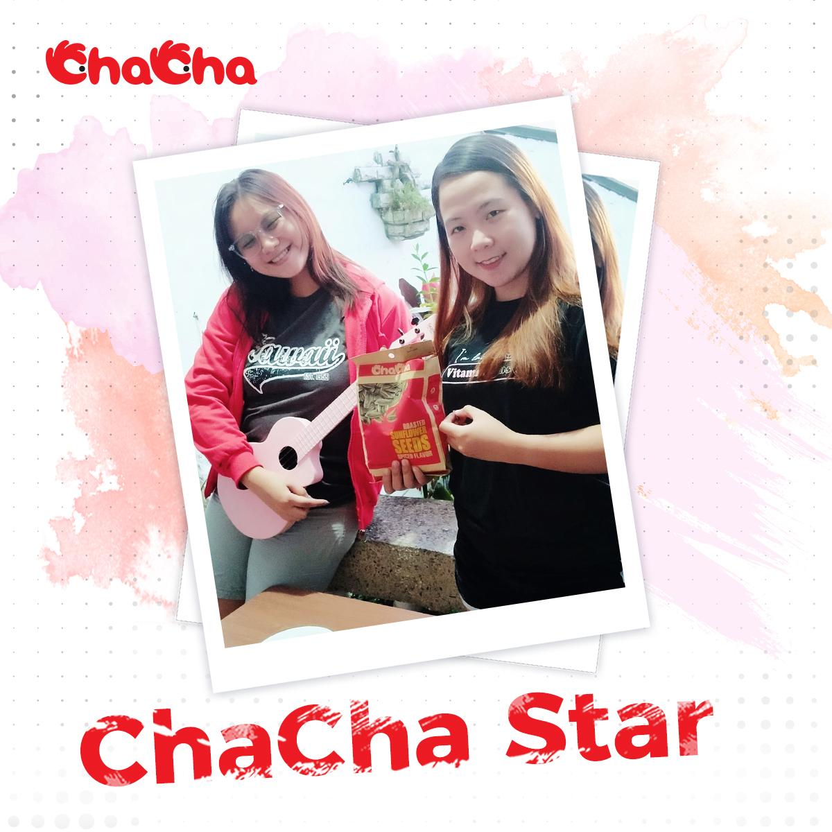 #With ChaCha 🎼🎸Two of our fans are enjoying ChaCha sunflower seeds together, music and ChaCha are a lovely combination.😄 #ChaChaMoment @Ajie Motto